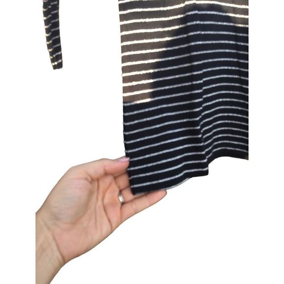 Ralph Lauren womens striped shirt PS Petite Small silver black metallic button - Picture 4 of 11